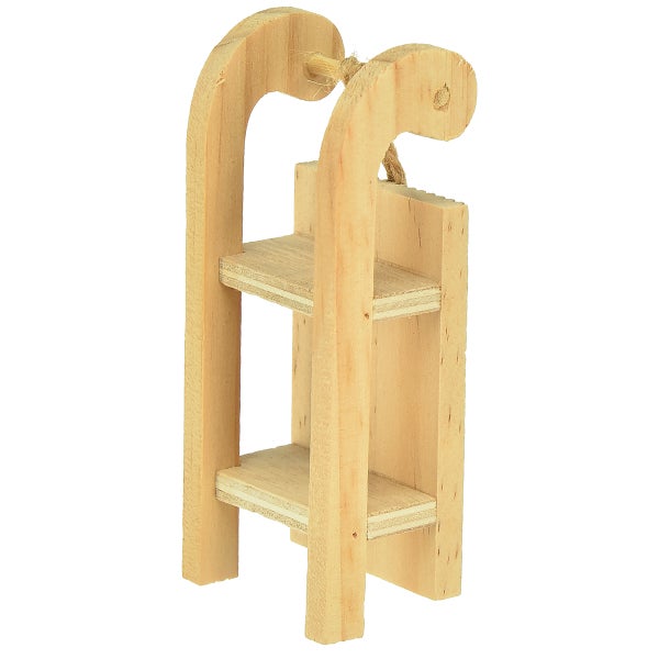 Dekorative Holzleiter mit zwei Regalböden