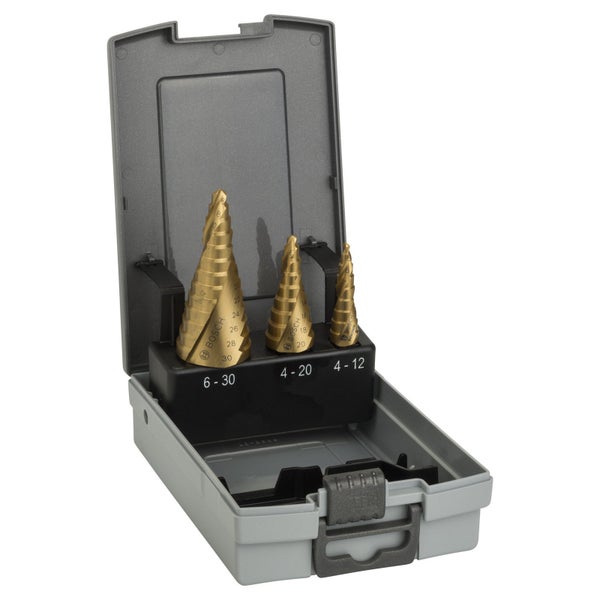 Bosch Stufenbohrer HSS-TiN-Set, 3tlg. 4-12 / 4-20 / 6-30 - 2608587432
