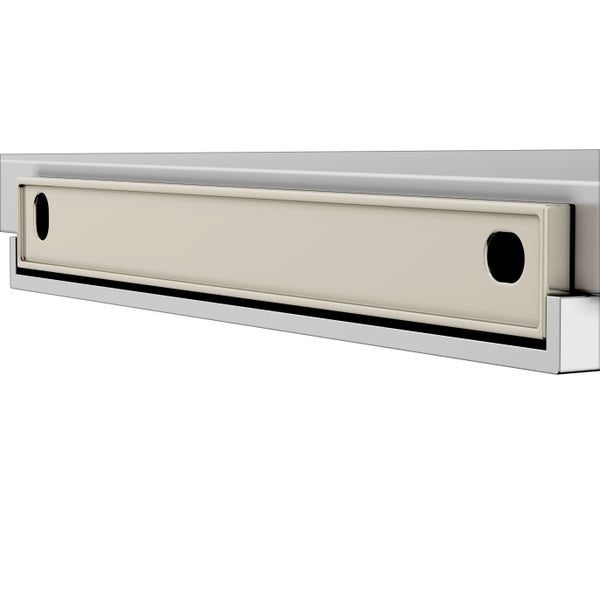 KEUCO Edition 400 Eck-Duschablage aus Aluminium, mit Duschabzieher, 24,5 x 24,2 cm, silber-eloxiert/weiß