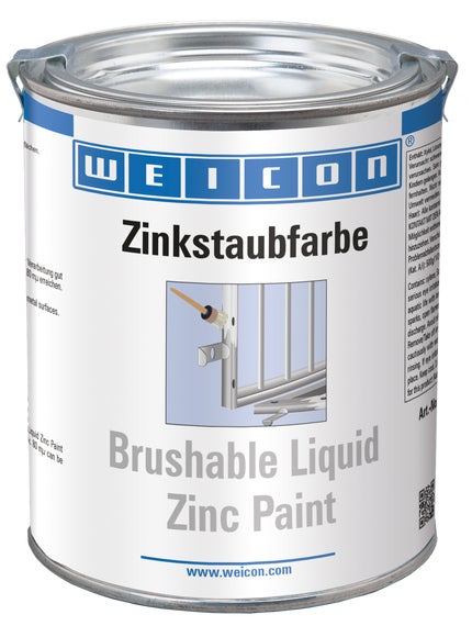 WEICON Zinkstaubfarbe | Korrosionsschutz aus Metallpigmentbeschichtung | 750 ml