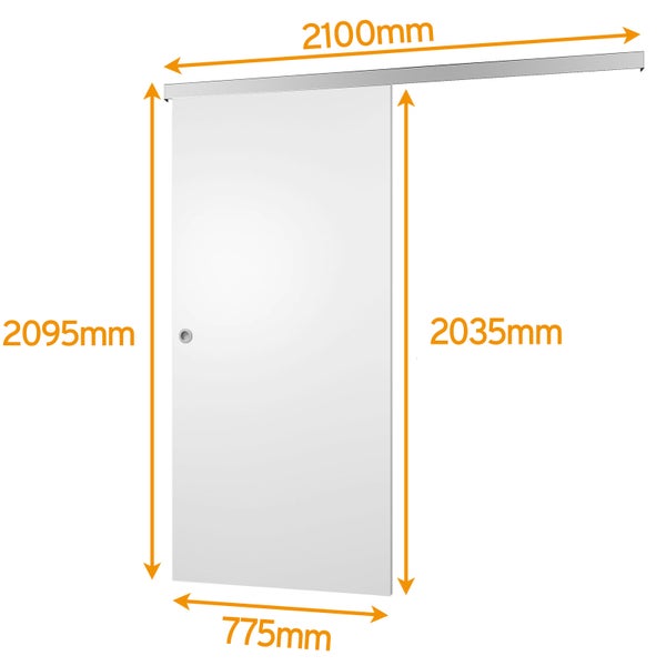 Schiebetür mit Größenangaben