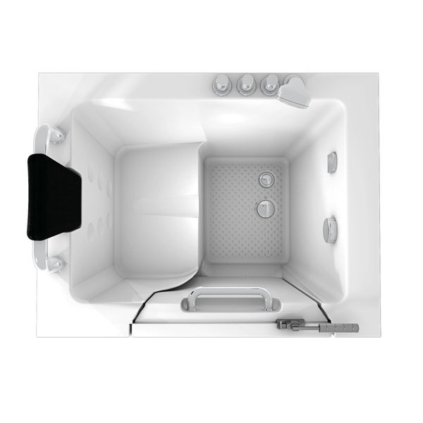 Begehbare Badewanne mit Tür, Sitz und Armaturen, Aufsicht