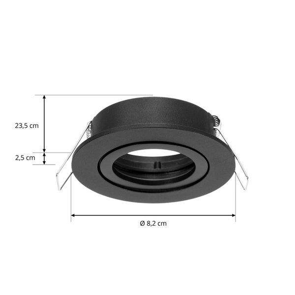 Arcchio Einbaustrahler Zyron (Modern) in Schwarz aus Aluminium (1 flammig, GU10) - HV-Einbaustrahler Einbauleuchte Wohnzimmerleuchte