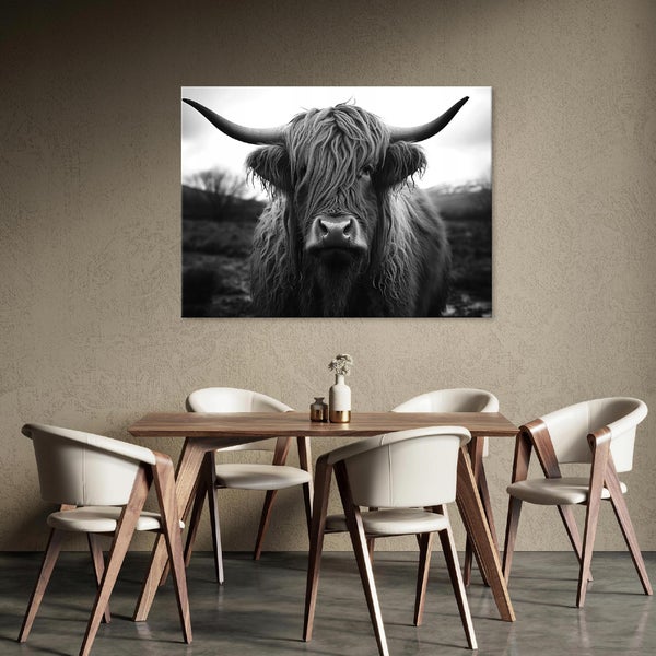 Leinwandbild Schottisches Hochlandrind Bilder Wohnzimmer 60X40 cm