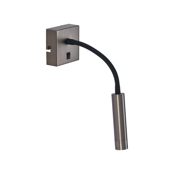 Moderne LED Leselampe mit flexiblem Arm und Wandsockel inklusive Schalter für gezielte Beleuchtung