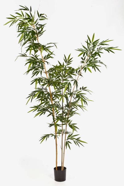 Künstliche Hortensie mit rosa-violetten Blüten und grünem Stiel mit Blättern.