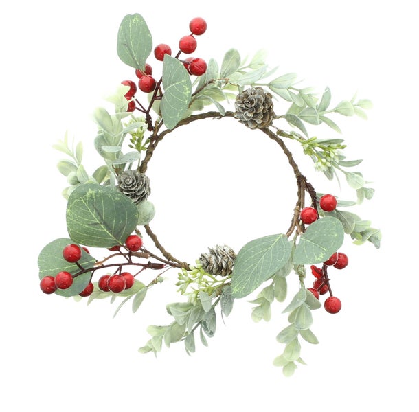 FRANK FLECHTWAREN | Kranz Rote Beeren, klein, D: 22 cm, KUNSTSTOFF