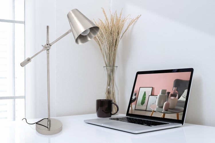 Tischlampe Minimalistisch Silber | Wohnzimmer Esszimmer Leuchte