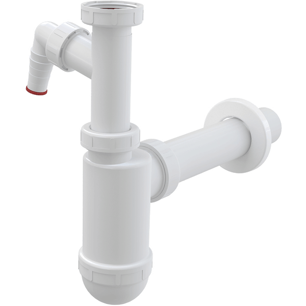 Kunststoff Siphon als Röhrensiphon für Waschbecken mit Geräteanschluss