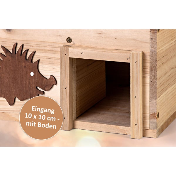 Igelhaus CULT at home Igelbau 34x28x22 cm Bausatz zum selber bauen braun aus Holz