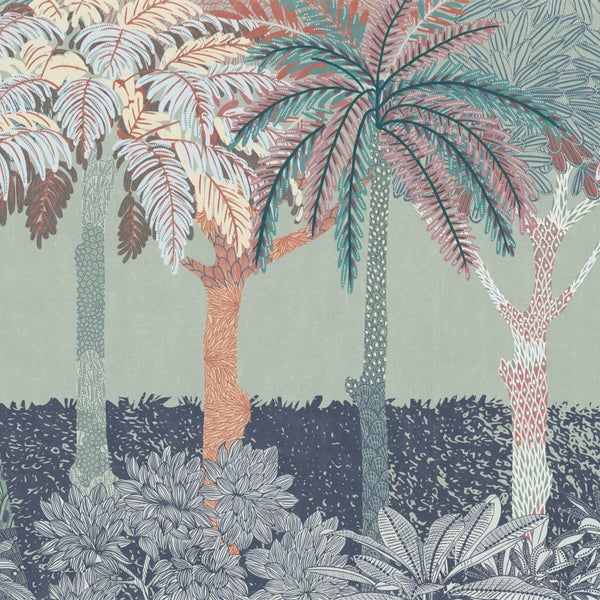 Tapete mit Baum- und Pflanzenmuster