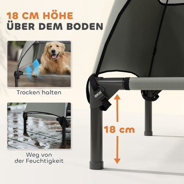 Hundebett mit einer Höhe von 18 Zentimetern über dem Boden