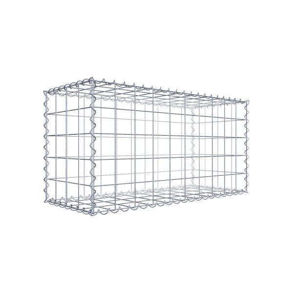 Gabione 100 cm x 50 cm x 40 cm (L x H x T), Maschenweite 10 cm x 10 cm, Spirale
