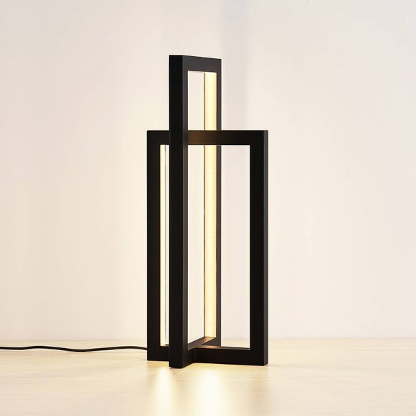 Lucande LED Tischlampe Hylda dimmbar (Modern) in Schwarz aus Aluminium (2 flammig, ) - Tischleuchte Schreibtischlampe Nachttischlampe Wohnzimmerleuchte