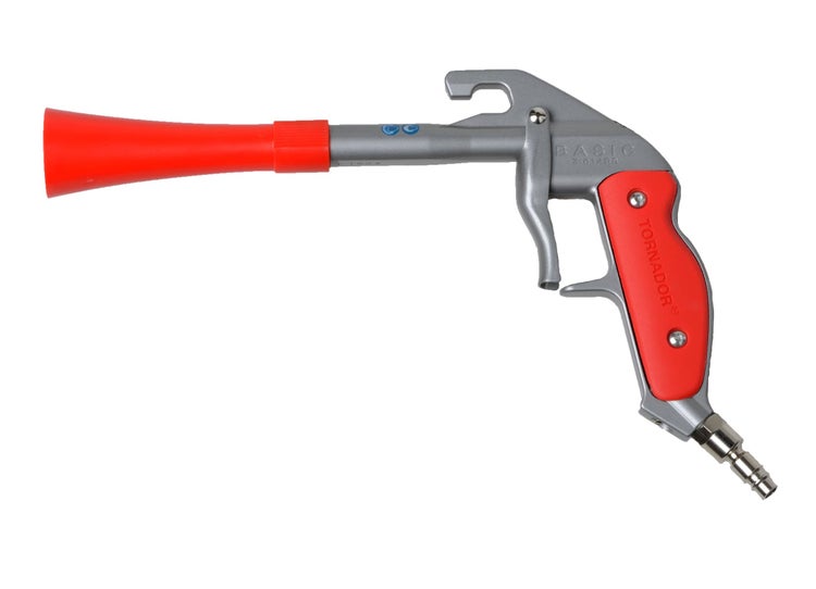 Druckluftpistole mit roter Düse und Griff