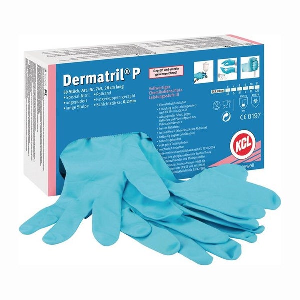 Honeywell 50x Einweghandschuhe Dermatril P 743 blau Gr. 11 - 743/11