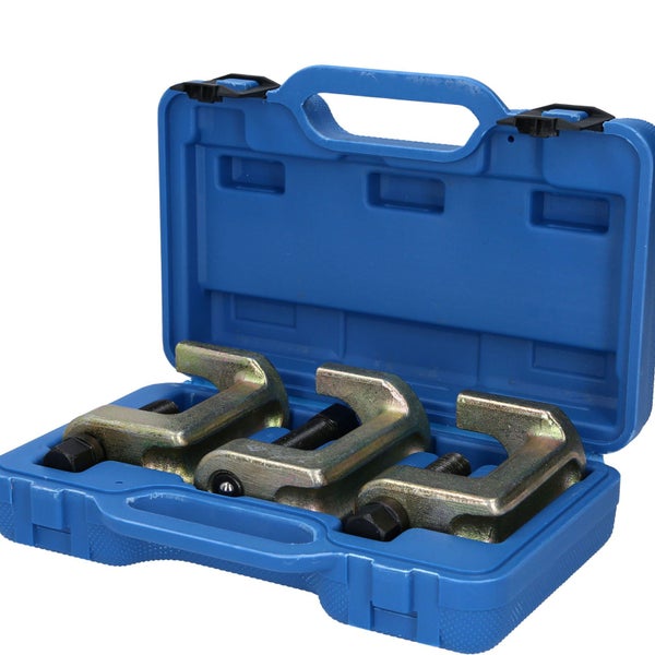 23-teiliges Werkzeugset zum Lösen von Kfz-Steckverbindungen in einem blauen Werkzeugkoffer