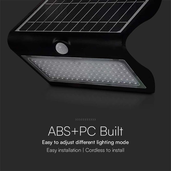 V-TAC VT-767-7-B - Schwarze Solar-Wandleuchten - IP65 - 8W - 850 Lumen - 4000K