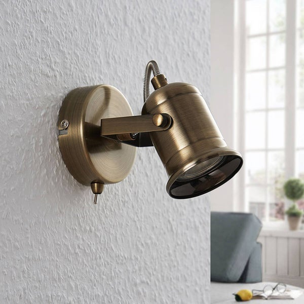 Lindby Strahler Anze (Vintage, Industriell) in Gold / Messing aus Metall (1 flammig GU10) - Deckenlampe Deckenleuchte Lampe Spot Wohnzimmerleuchte