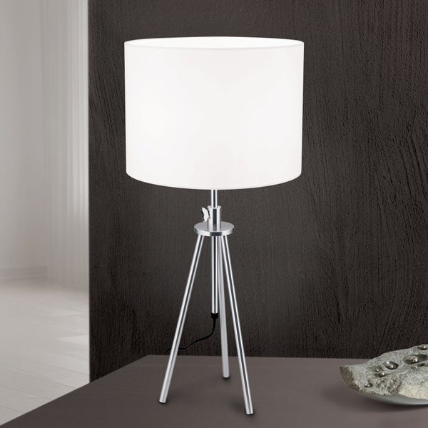 Stehleuchte mit Stoffschirm und Stativfuß