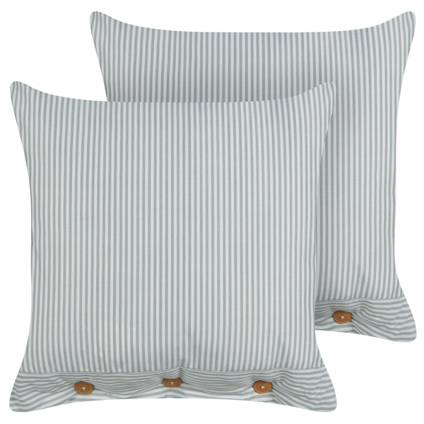 Dekokissen 2er Set SEBRINE 45 x 45 cm Mintgrün Streifenmuster