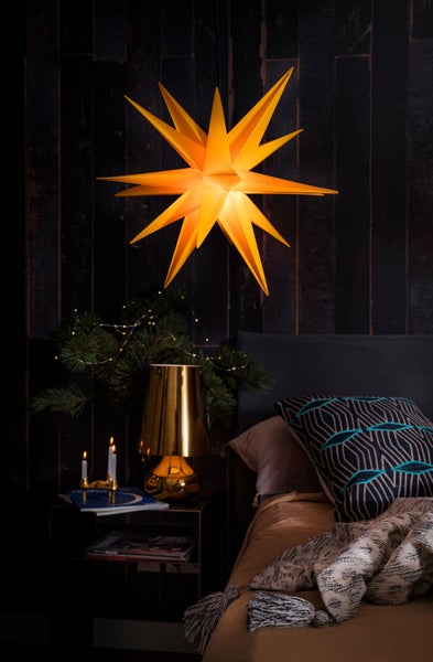 Sterntaler Dekostern | Weihnachtsstern | 18-Zacker | Faltstern | Kunststoff | 65cm | Außen | Glühbirne | Netzstecker