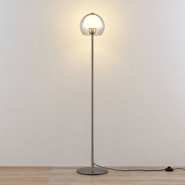 Lucande Stehlampe Kaiya (Modern) in Alu aus Metall (1 flammig, E27) - Stehleuchte Standleuchte Floor Lamp Wohnzimmerlampe Wohnzimmerleuchte