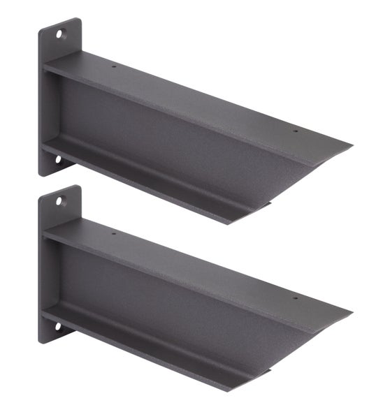 Zwei Regalkonsolen aus Metall im I-Träger Design zur Wandmontage