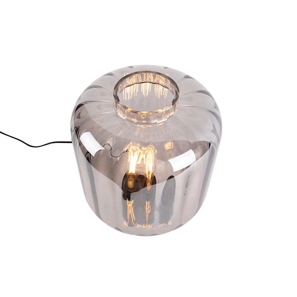 Graue Tischleuchte aus Glas