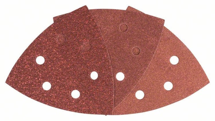 Bosch Schleifblatt-Set für Delta-Schleifer 25tlg. 6 Löcher Klett 105 mm Klett 60 120 180 - 2607017111