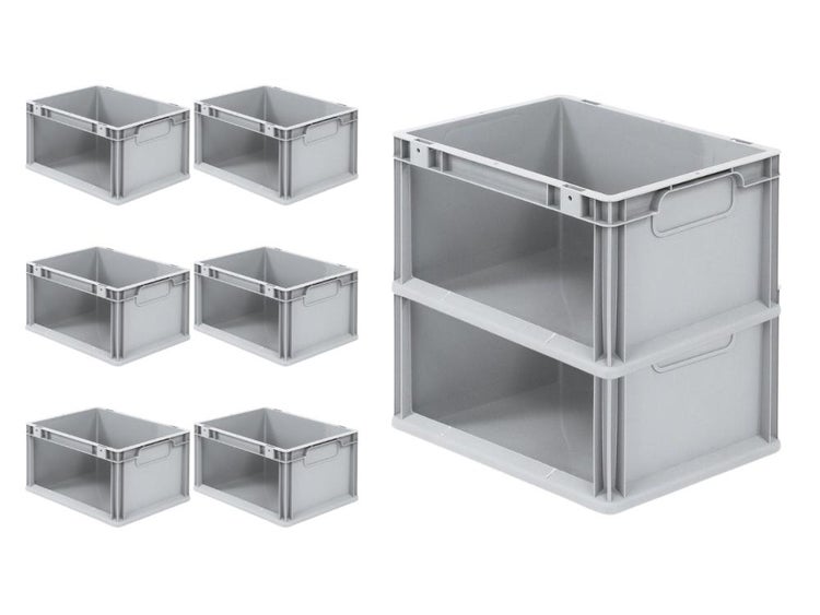 PROREGAL SuperSparSet 8x Eurobox NextGen Store HxBxT 22 x 30 x 40 cm 20 Liter Seite Offen Eurobehälter Transportbox