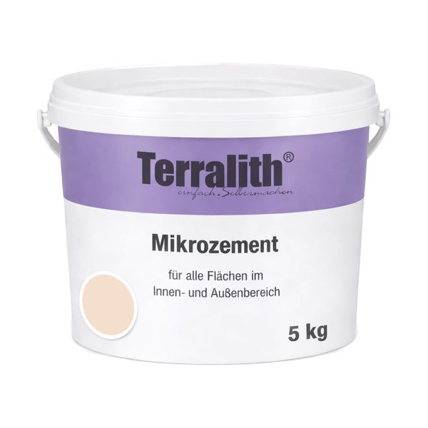 Terralith Mikrozement für Innen- und Außenbereiche im 5 Kilogramm Eimer