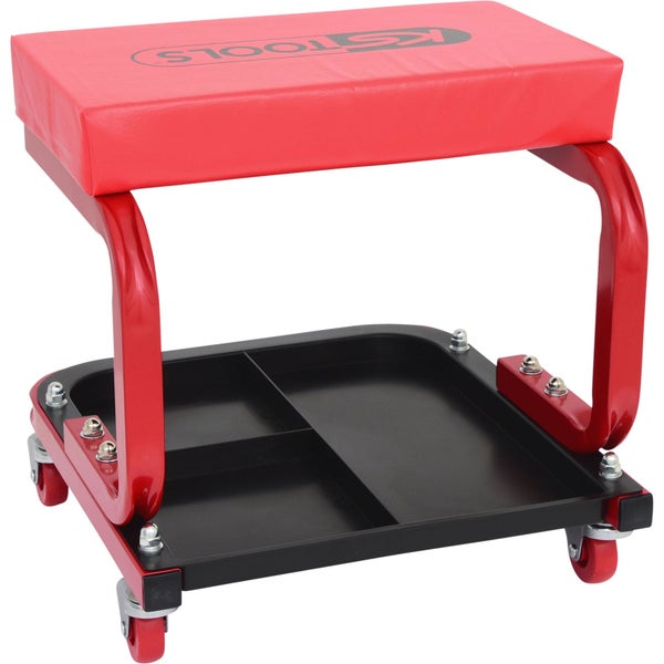 Werkstatthocker mit Ablage und Rollen