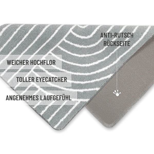 Badteppich Grau Hilda WECONhome Basics 70x120 cm