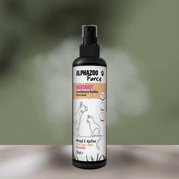 ALPHAZOO Abgegrast Grasmilben Spray 200ml für Hunde und Katzen I Starkes Mittel gegen Milben