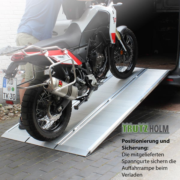 DREIBREIT by TRUTZHOLM 3-fach Auffahrrampe klappbar 222cm Tragkraft 1650kg Alu silber geriffelt