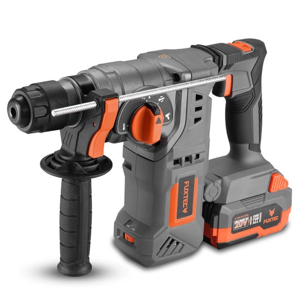 Fuxtec Akku Bohrhammer mit 20 Volt E Fux System inklusive Akku und Tiefenanschlag