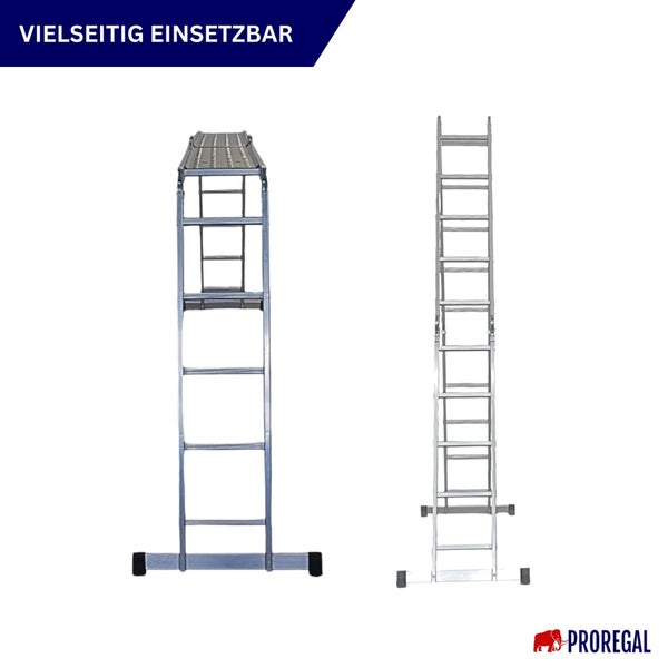 Proregal Vielzweckleiter in zwei verschiedenen Positionen