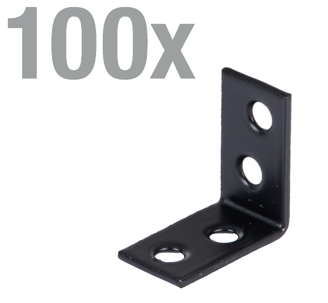 Winkelverbinder aus Metall zur Eckverbindung, 100 Stück im Set.