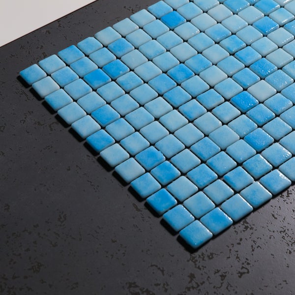 Gepresstes Glasmosaik auf Netz für Badezimmer und Küche 32.5cm x 51.5cm - Caribbean Pool