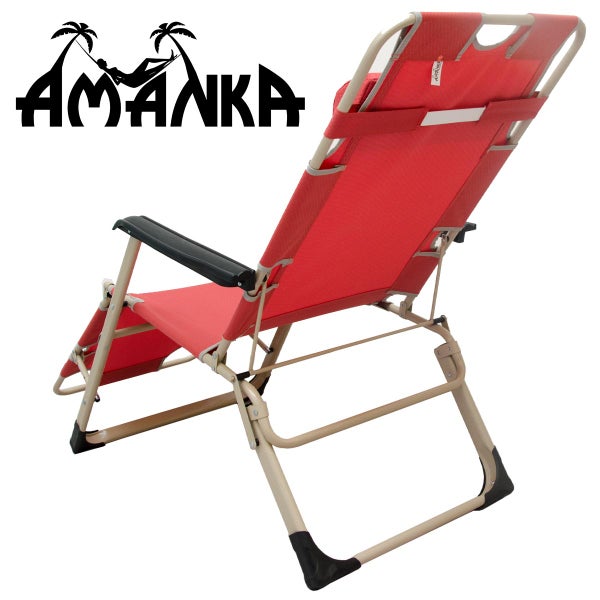 AMANKA Faltbare Gartenliege ca. 178cm inkl. Auflage Verstellbare Campingliege Liegestuhl mit Nackenstütze Klappliege Stahlrahmen Belastbarkeit max. 120kg