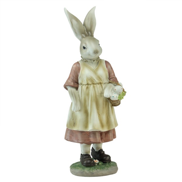 Osterhase Figur mit Korb und Eiern als Dekoration