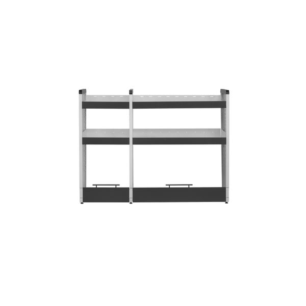 PROREGAL Fahrzeugregal KFZ | 2 Ebenen | HxBxT 110x147x40cm | Lichtgrau/Anthrazit | Autoregal, Einbauregal, Kofferregal
