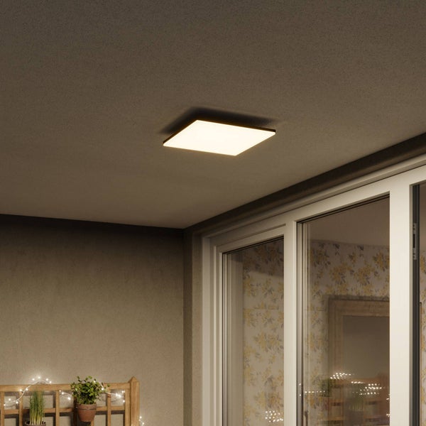 Lucande LED Deckenleuchten Henni (Modern) in Alu (1 flammig, ) - Außenleuchte für Garten Terasse Balkon & Haus Deckenleuchte