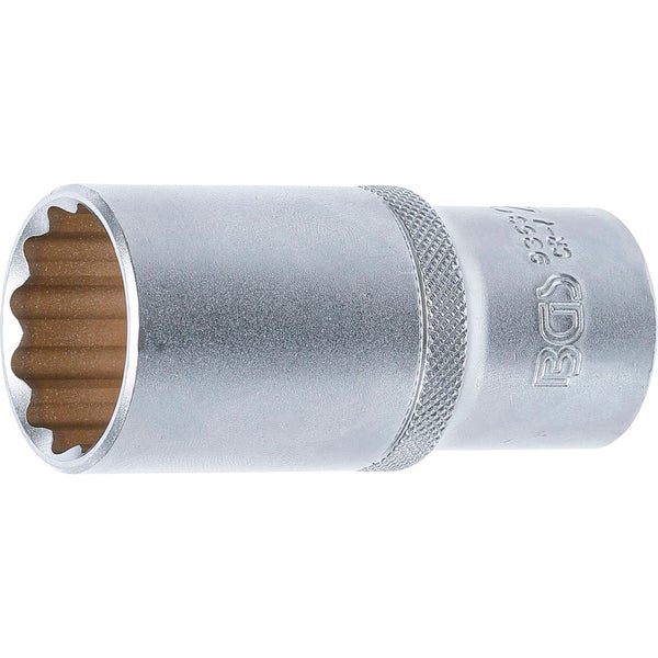 BGS Steckschlüssel-Einsatz Zwölfkant tief Antrieb Innenvierkant 12,5 mm (1/2) SW 27 mm - 9363