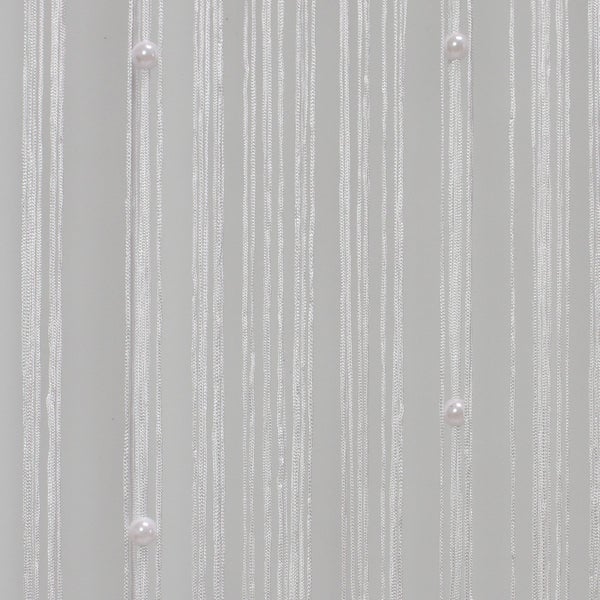 FRANK FLECHTWAREN | Fadenvorhang Weiße Perlen, POLYESTER, GH 220 cm, Breite 90 cm