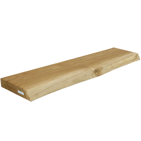 holz4home Schwebendes Wandregal aus Eiche 80cm  mit Baumkante  Natur