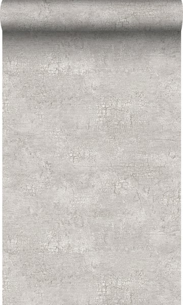 Origin Wallcoverings Tapete Naturstein mit Craquelé-Effekt Hellgrau - 53 cm x 10.05 m - 347565
