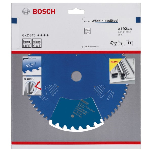 Bosch Kreissägeblatt Expert for Stainless Steel für Handkreissägen 192 x 20 x 1,9 mm 38 Zähne - 2608644288