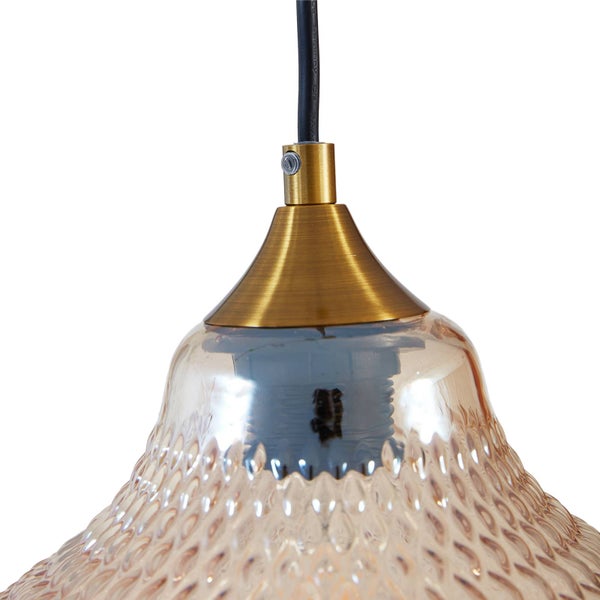 Lindby Pendelleuchte Drakar (Retro, Vintage Antik) in Creme aus Glas (1 flammig E27) - Hängelampe Esstischlampe Hängeleuchte Wohnzimmerleuchte